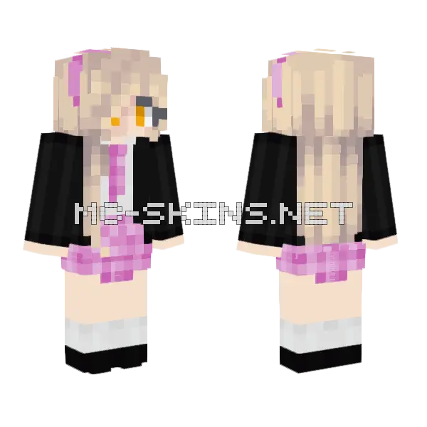 Fixed Hair Girl Minecraft skin, front and back