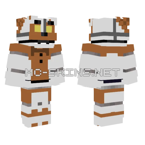 Fixed Molten Freddy Minecraft skin, front and back