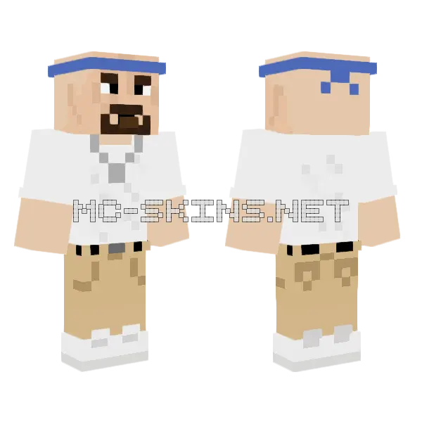 Fixed Pants Man Minecraft skin, front and back