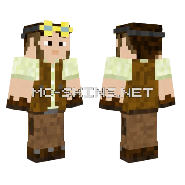 Fixed Settler Engineer Minecraft skin, front and back