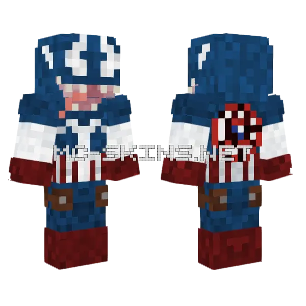 Fixed Venomized Captain America Minecraft skin, front and back