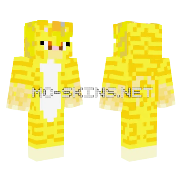 Flaira Yellow Outfit Minecraft skin, front and back