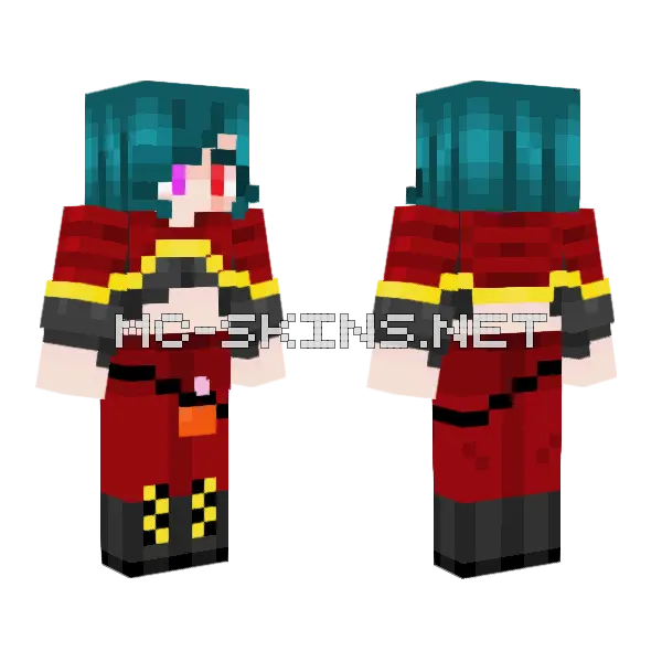 Flames Of The Nether Minecraft skin, front and back