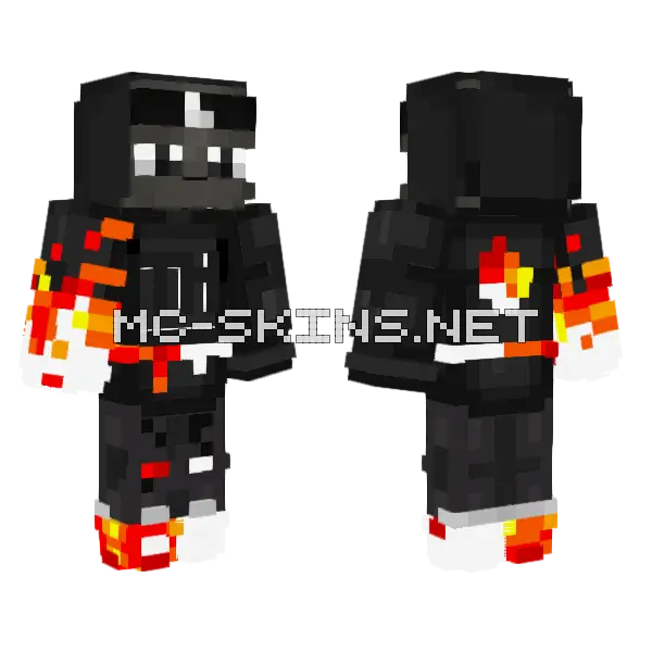 Flaming Ronin Minecraft skin, front and back