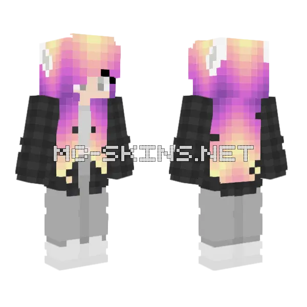 Flarered Minecraft skin, front and back