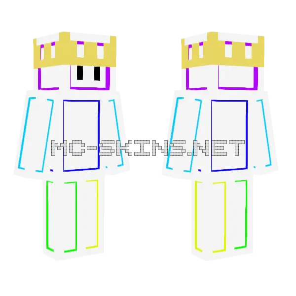 Flash Light Fall Guys Minecraft skin, front and back
