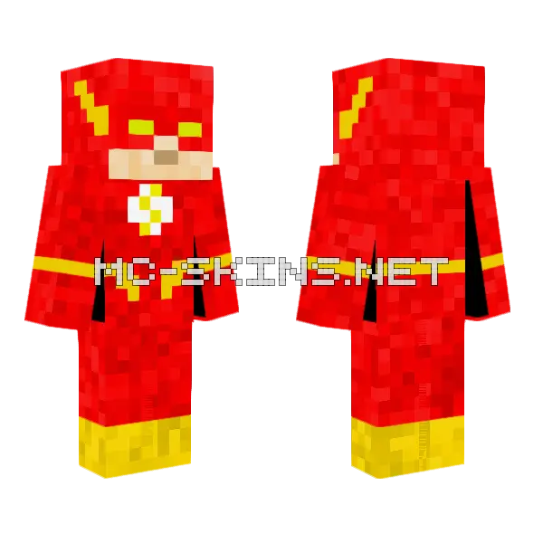 Flash Suit Minecraft skin, front and back