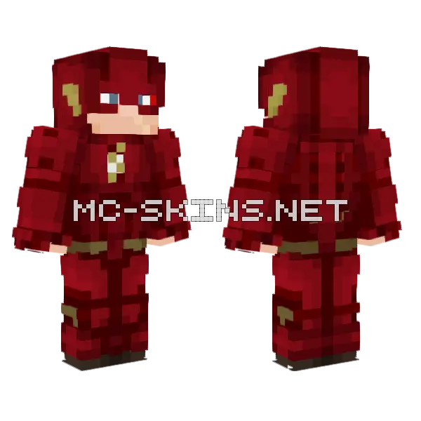 Flash Suit Minecraft skin, front and back