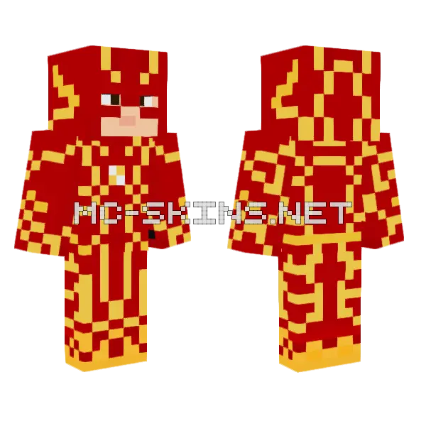 Flash The Flash Movie Minecraft skin, front and back