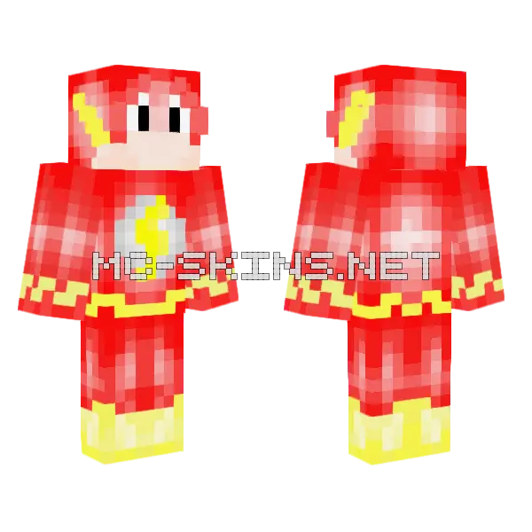Flash The Hero Minecraft skin, front and back
