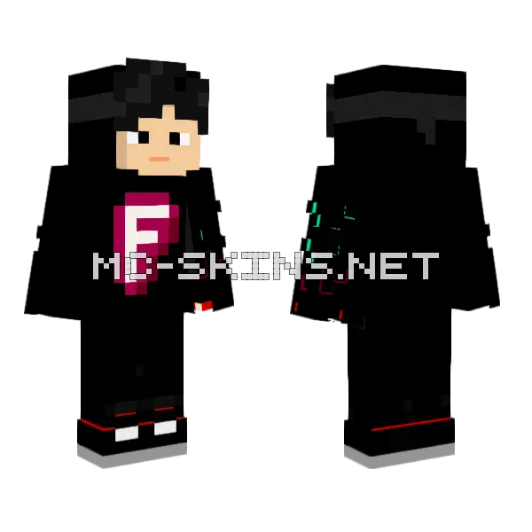 Flazver V1 Minecraft skin, front and back