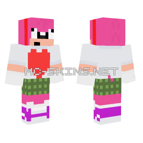 Fleetway Amy Minecraft skin, front and back