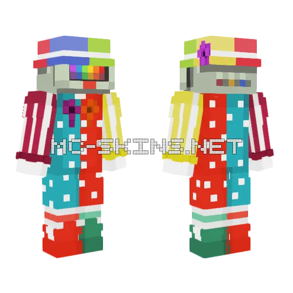 Flinthuy Clawn Minecraft skin, front and back