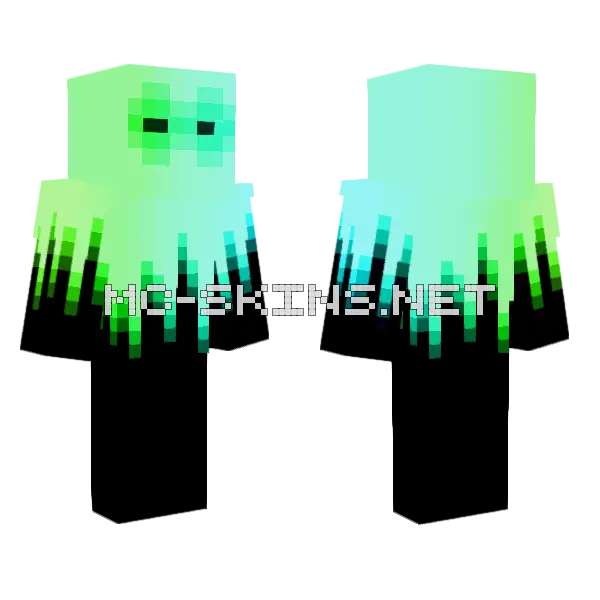Flipped Neon Void Minecraft skin, front and back