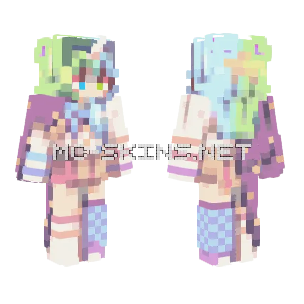 Floofier Unicorns RCE Minecraft skin, front and back
