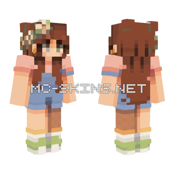 Flora The Explorer Minecraft skin, front and back
