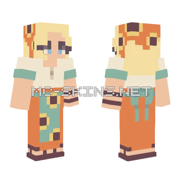 Floral Dynasty Minecraft skin, front and back