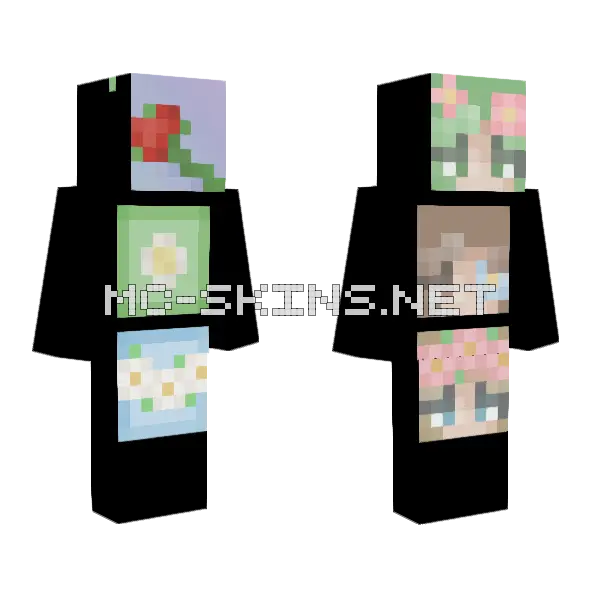 Floral PFP Shiftingshadow Minecraft skin, front and back