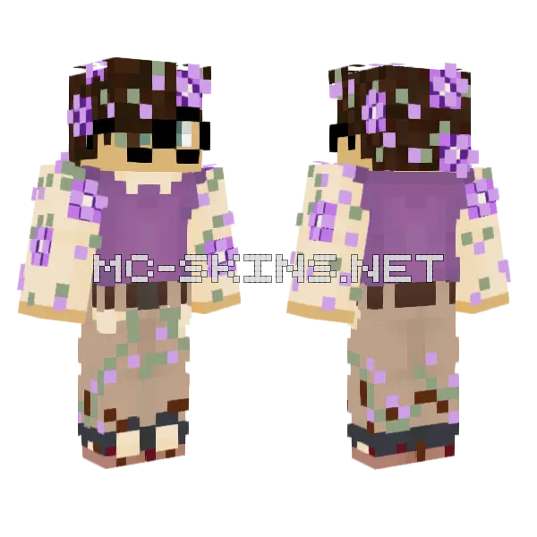Floran With Flowers Minecraft skin, front and back
