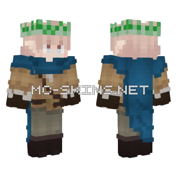 Flower Crown Elf Minecraft skin, front and back