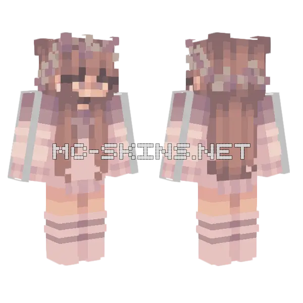 Flower Crown Girl Minecraft skin, front and back