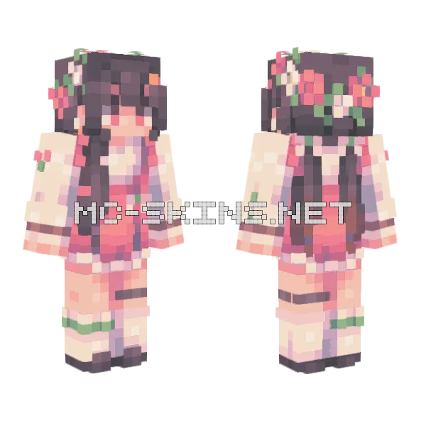 Flower Crown Shading Test Minecraft skin, front and back