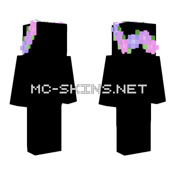 Flower Crown Valentine Minecraft skin, front and back