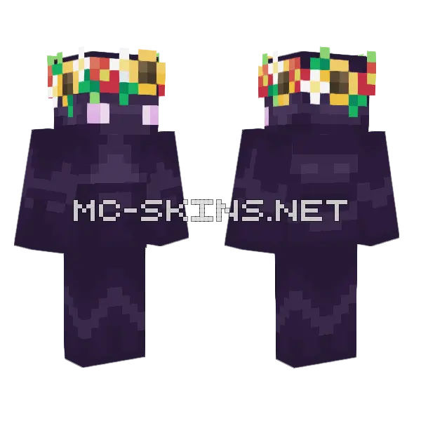 Flower Fields Enderman Minecraft skin, front and back