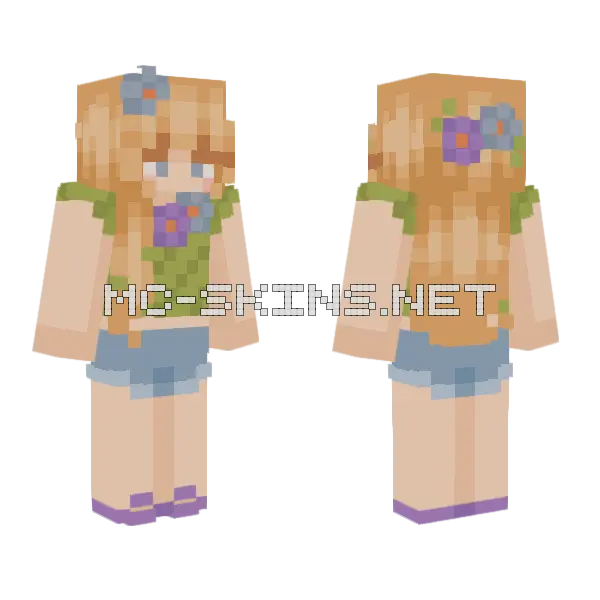 Flower Girl Minecraft skin, front and back