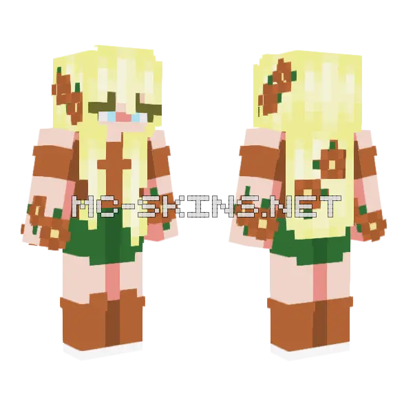 Flower Girl Minecraft skin, front and back