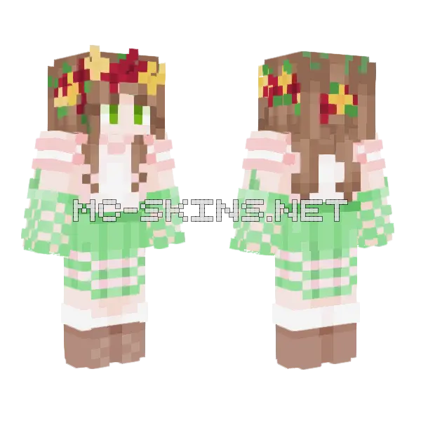 Flower Girl Gemini Minecraft skin, front and back