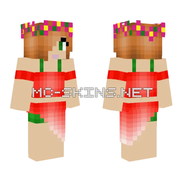 Flower Nymph Female Minecraft skin, front and back