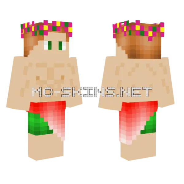 Flower Nymph Male Minecraft skin, front and back