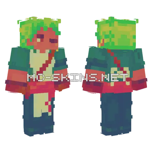 Flower Shop Zoro Minecraft skin, front and back