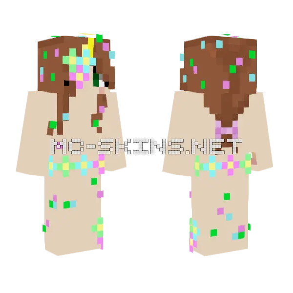 Flower Unicorn Base Minecraft skin, front and back