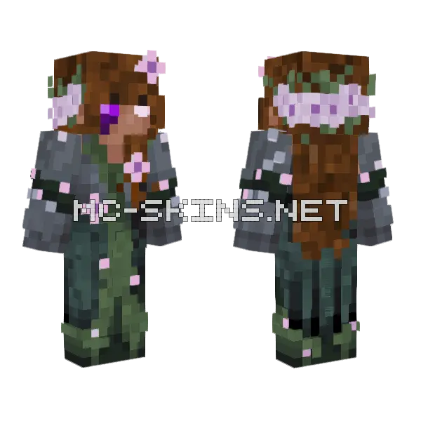 Flower Witch Minecraft skin, front and back