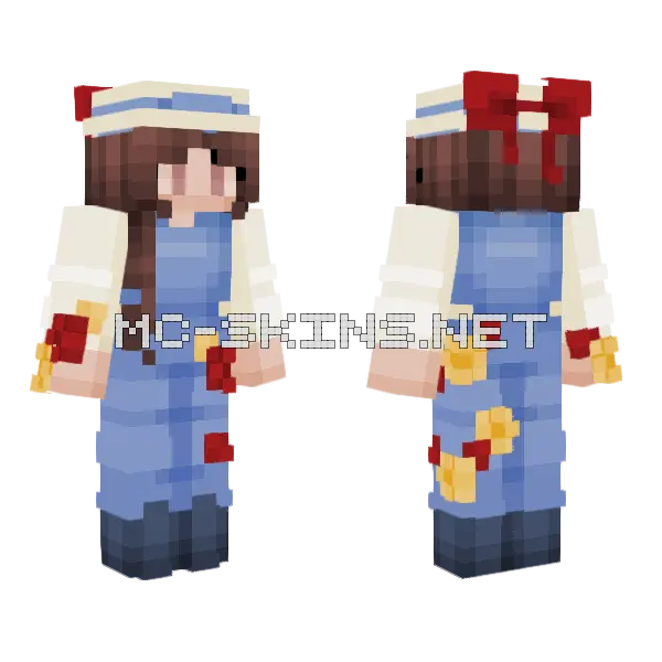 Flowerfield Girl Minecraft skin, front and back