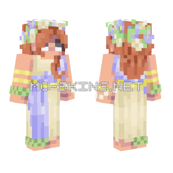 Flowering Sea Girl Minecraft skin, front and back