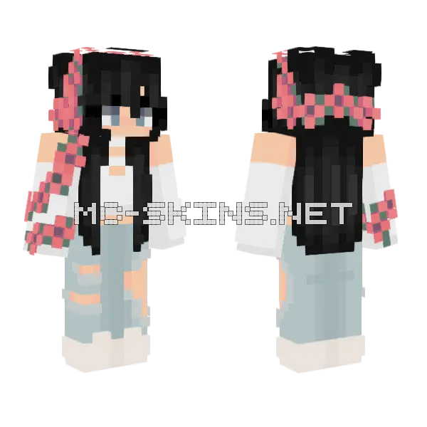 Flowers And Walks Minecraft skin, front and back