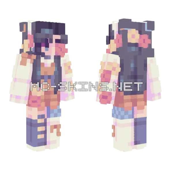 Flowery Shoutouts Minecraft skin, front and back