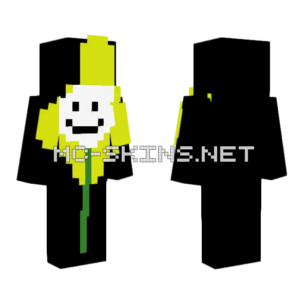Flowey Flower Skin Minecraft skin, front and back