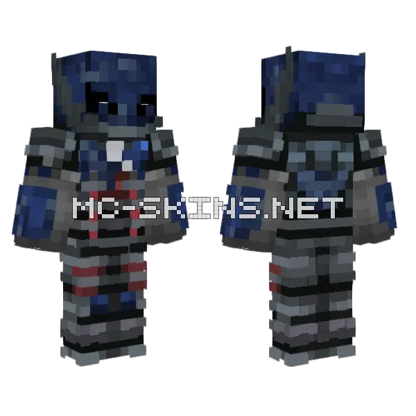 Fluffigerboruto Blue Wolf Minecraft skin, front and back