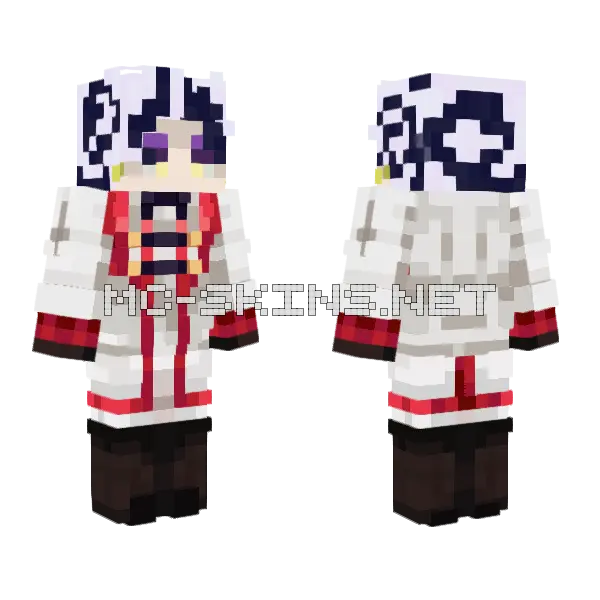 Fluffigerboruto White Outfit Minecraft skin, front and back
