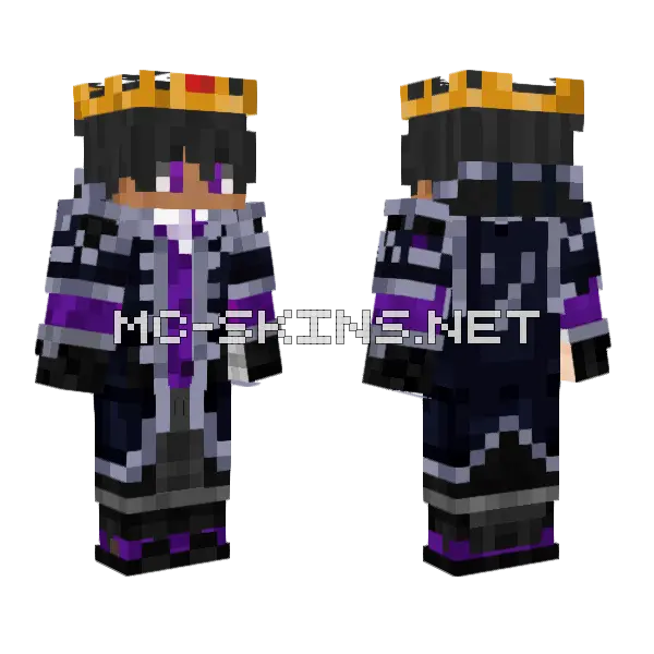 Fluxion With Crown Minecraft skin, front and back