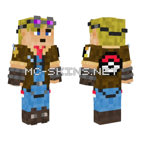 Flying Gym Leader Minecraft skin, front and back