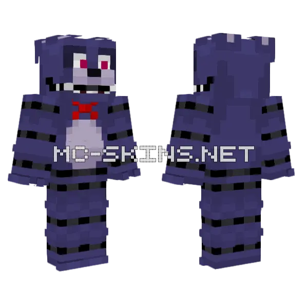 FNAF 1 Bonnie Minecraft skin, front and back