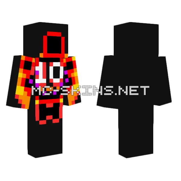 FNAF 10th Anniversary Logo Minecraft skin, front and back