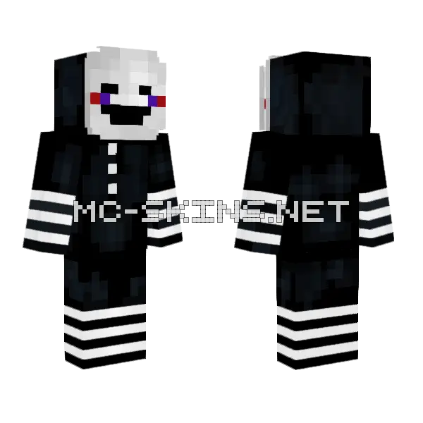 FNAF 2 Marionette Minecraft skin, front and back