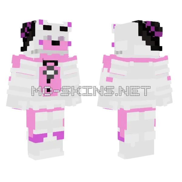 FNAF Funtime Freddy Minecraft skin, front and back