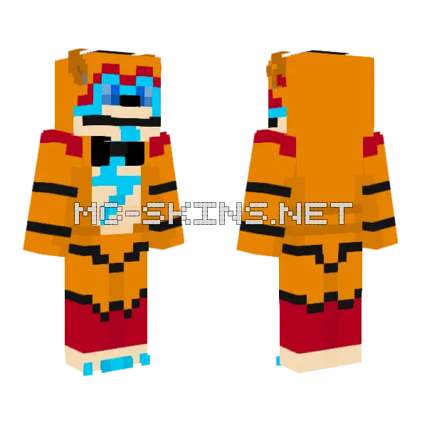 FNAF Glamrock Freddy Minecraft skin, front and back